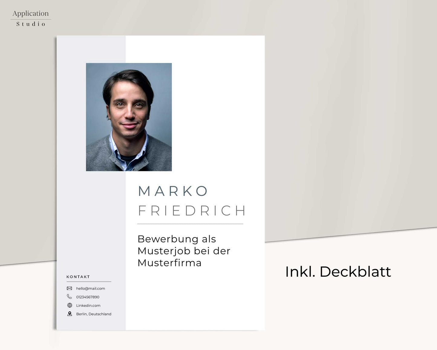 Bewerbungsvorlage "Marko Friedrich" - Professionelles Muster für Microsoft Word inkl. Vorlage Lebenslauf und Anschreiben