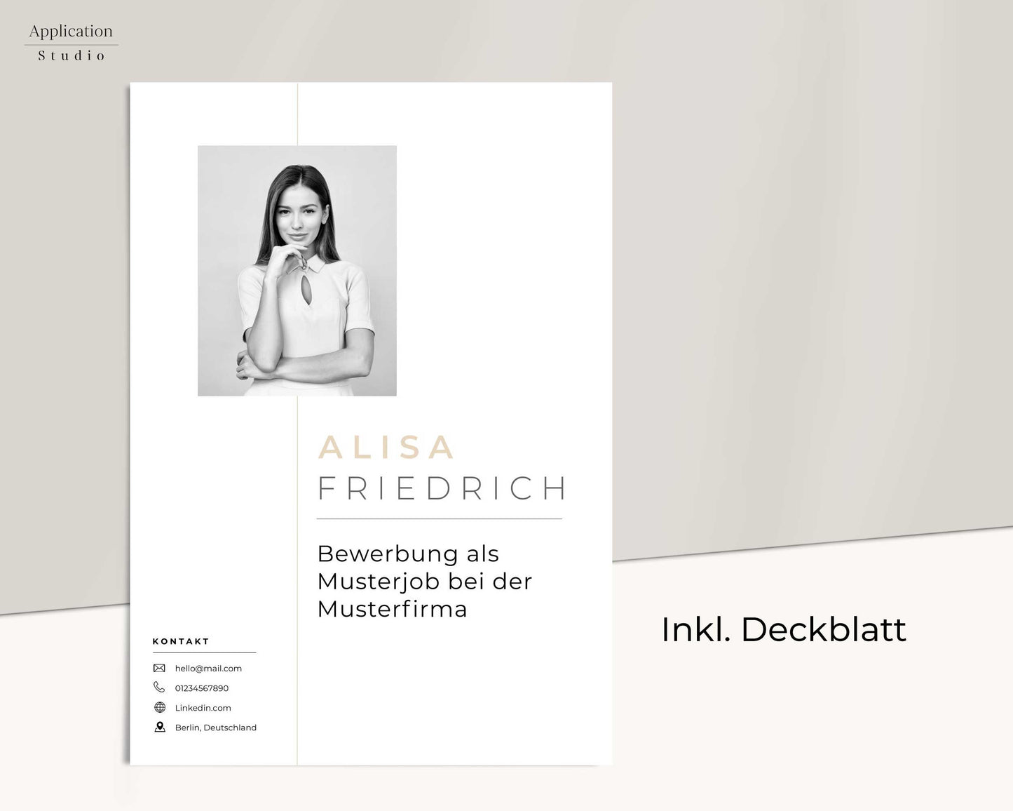 Bewerbungsvorlage "Alisa Friedrich" - Professionelles Muster für Microsoft Word inkl. Vorlage Lebenslauf und Anschreiben