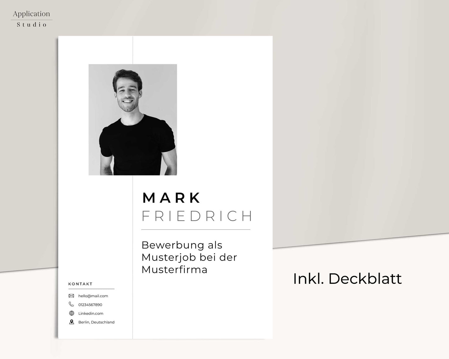 Bewerbungsvorlage "Mark Friedrich" - Professionelles Muster für Microsoft Word inkl. Vorlage Lebenslauf und Anschreiben