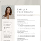 Moderne Bewerbungsvorlage "Emilia Friedrich" - für Microsoft Word mit Anleitung