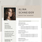 Bewerbungsvorlage "Alina Schneider" - Professionelles Muster für Microsoft Word inkl. Vorlage Lebenslauf und Anschreiben
